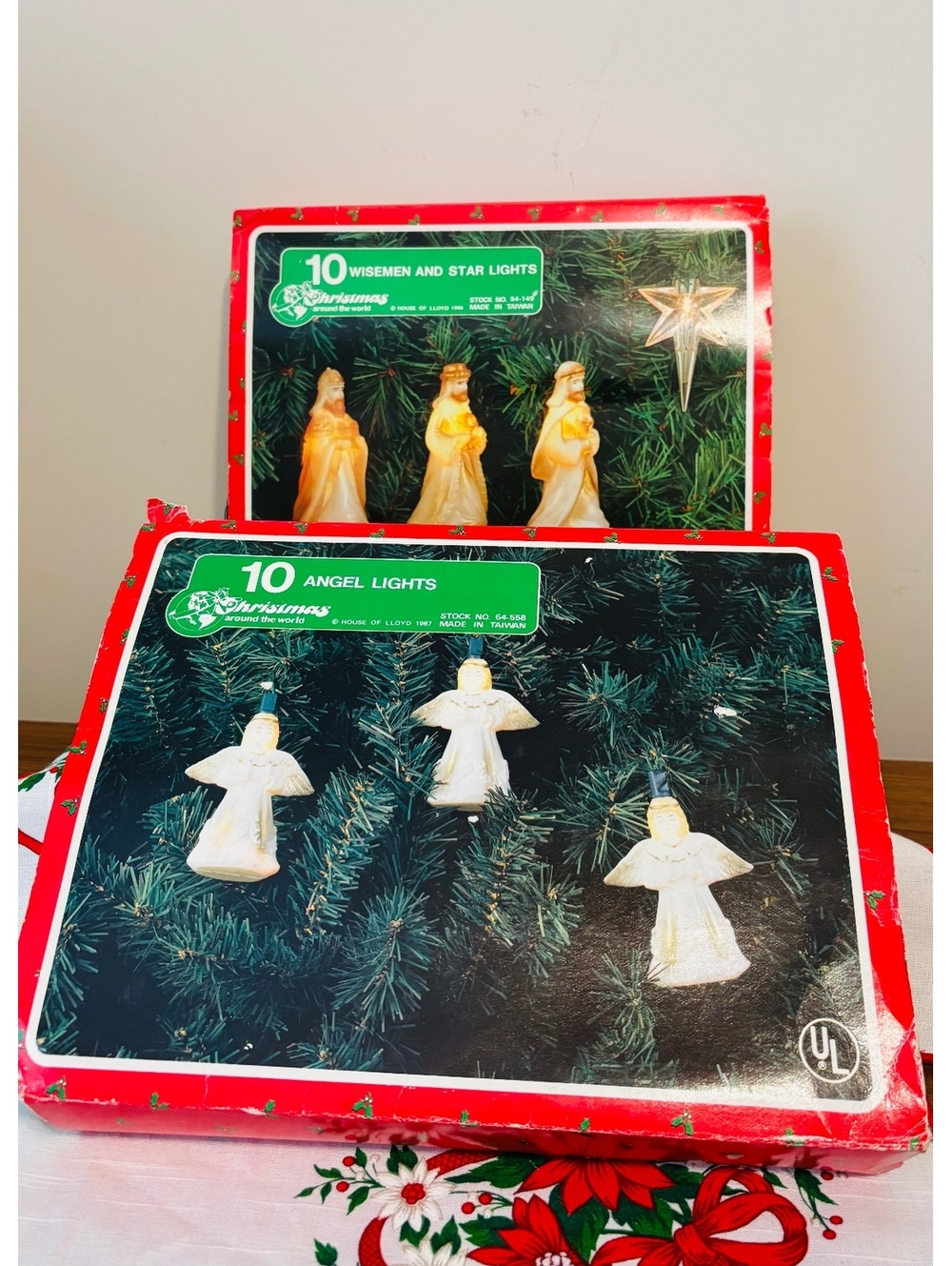 Vintage Blow Mold 1980’s Christmas Around World String Lights Angels & Wisemen